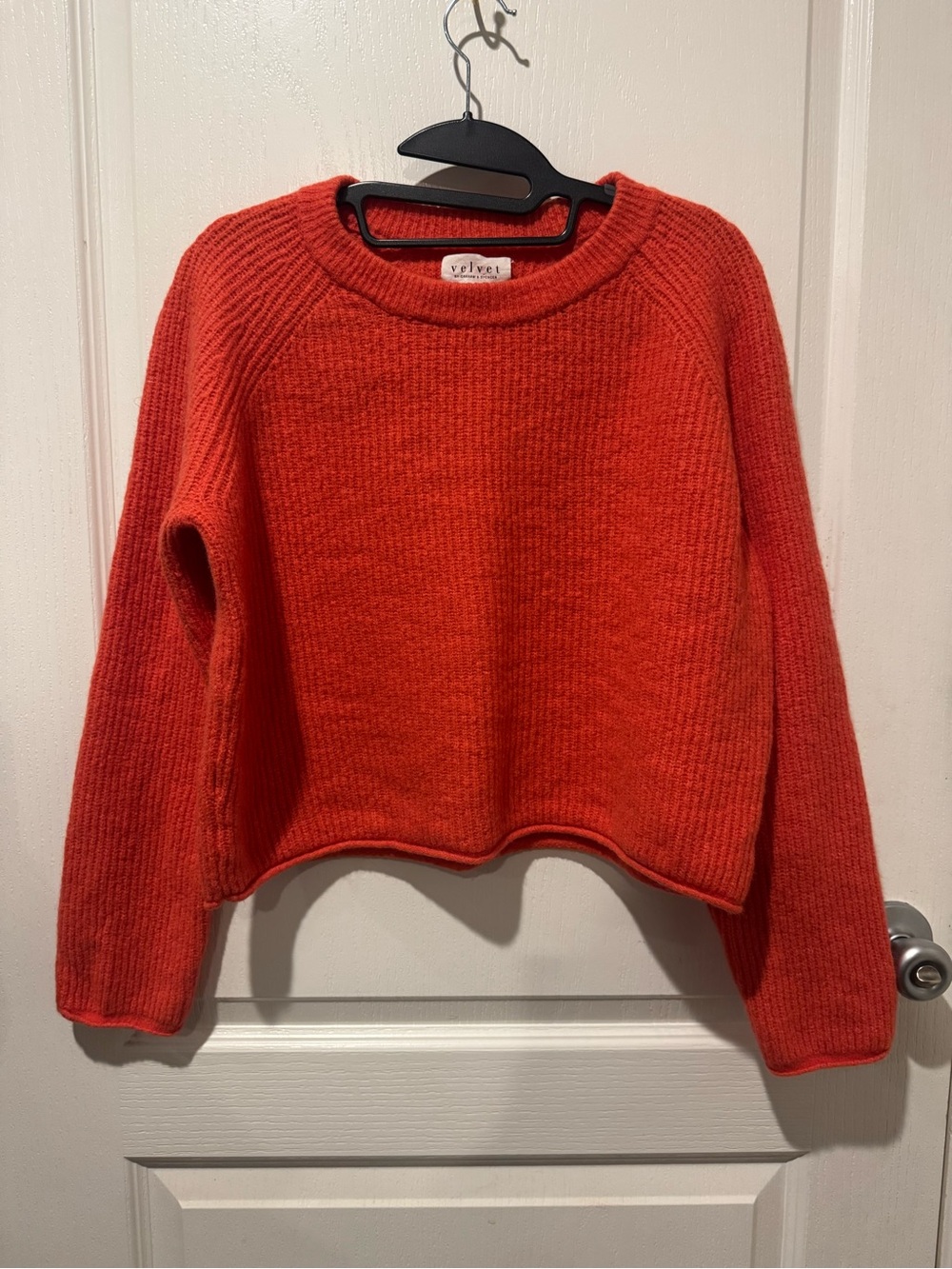 Velvet by Graham & Spencer Bright Orange Crewneck Sweater